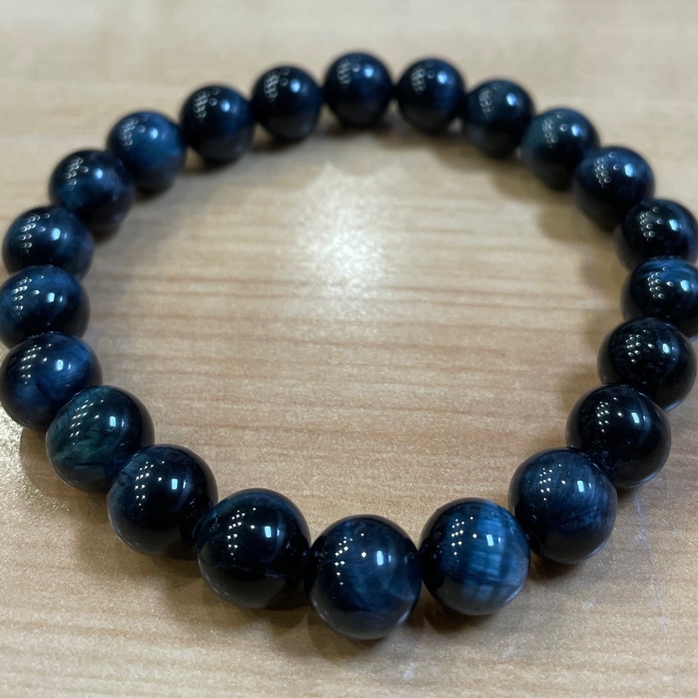 Semi-precious Blue Tiger’ Eyes Gemstone Boho Style Bracelet
